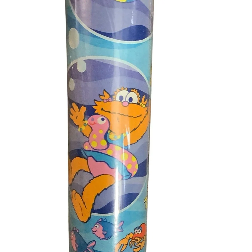 Sesame Street Gift Wrap 2.5 Ft x 5 Ft Roll Swim Theme Characters Paper 12.5 Sq F